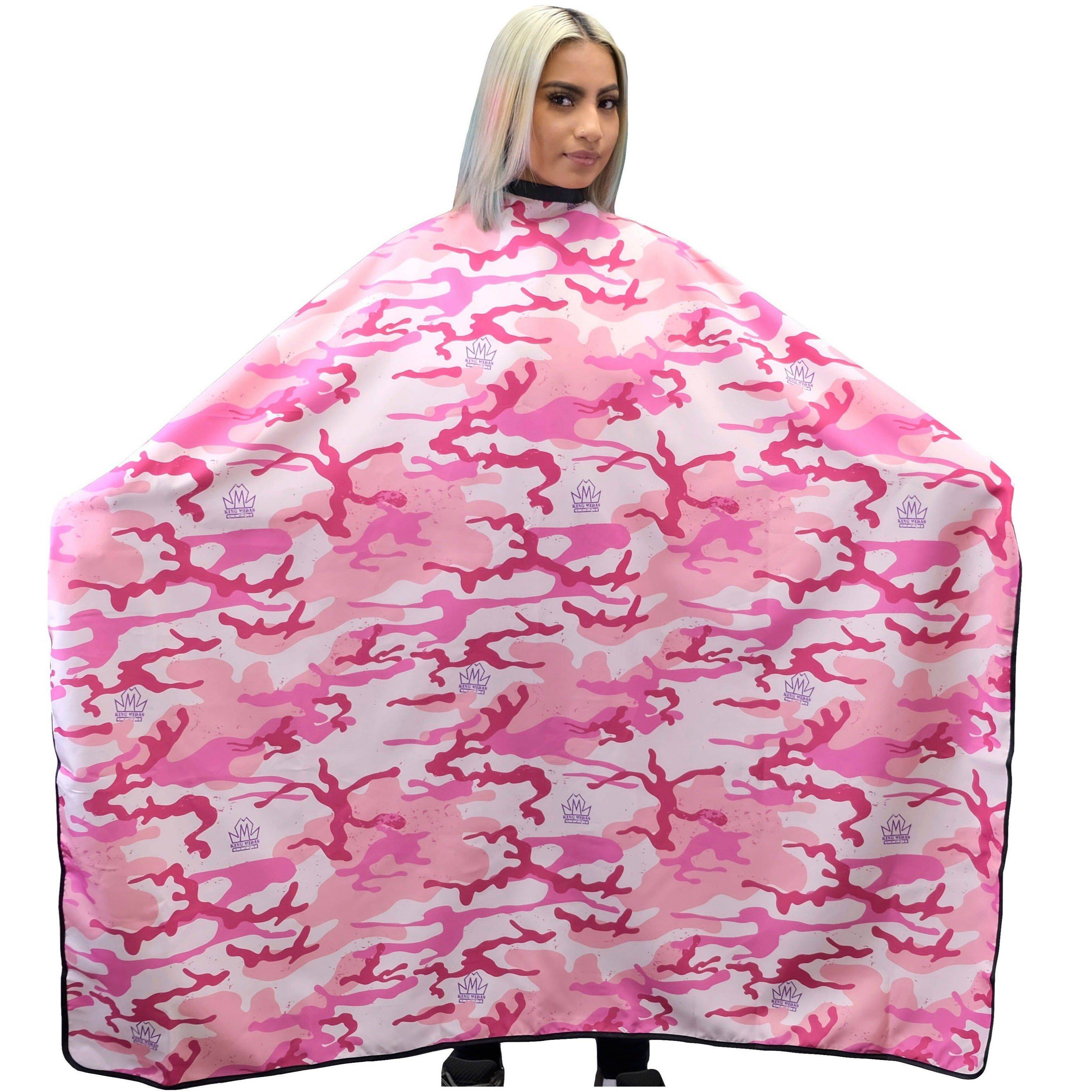 Midas Camo Hair Cutting Cape (Pink)