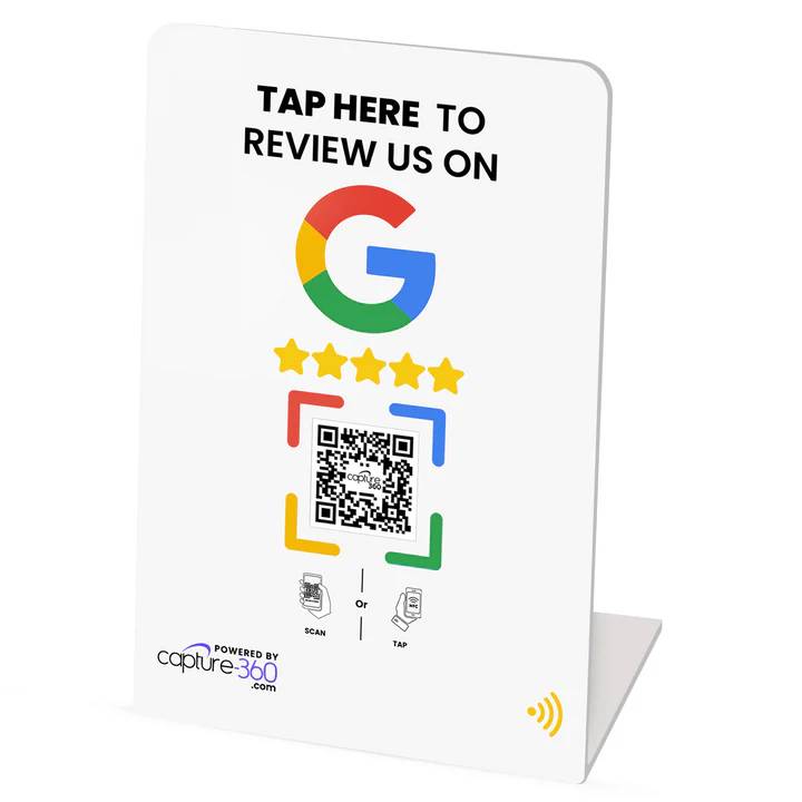 Google Review NFC Stands in White