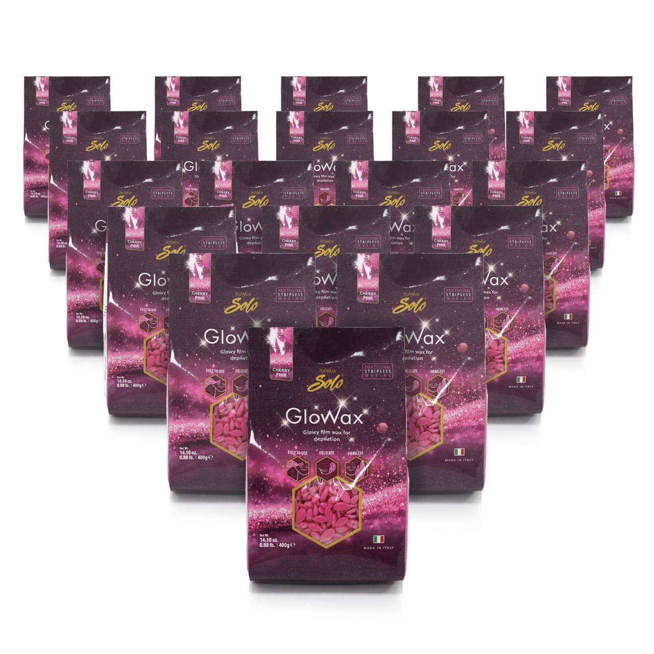 Hard Wax Cherry Pink Glowax 14oz - 20 Bags