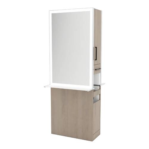 Glo Double Operator Styling Station with Slide-out  Appliance Holder
