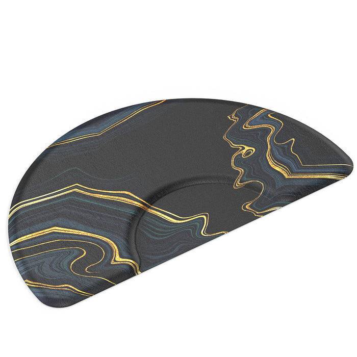 Thick Salon Anti Fatigue Mat Semi Circle Barber with Round Cutout