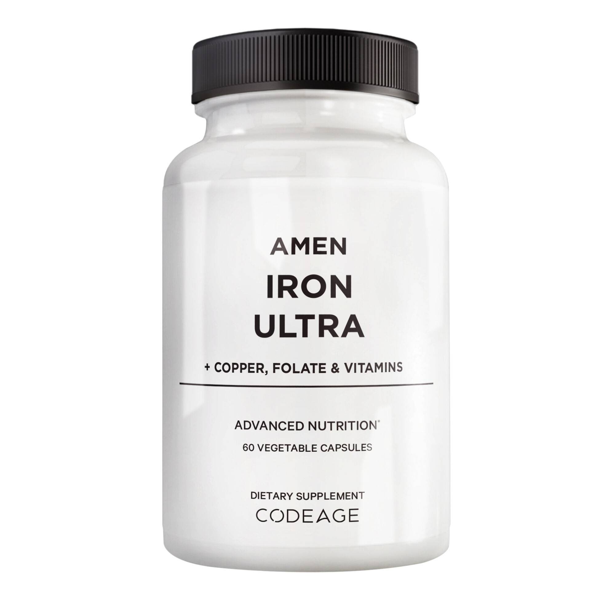 Amen Iron Ultra Supplement+Folate Vitamin Ferrous Sulfate-Folic Acid