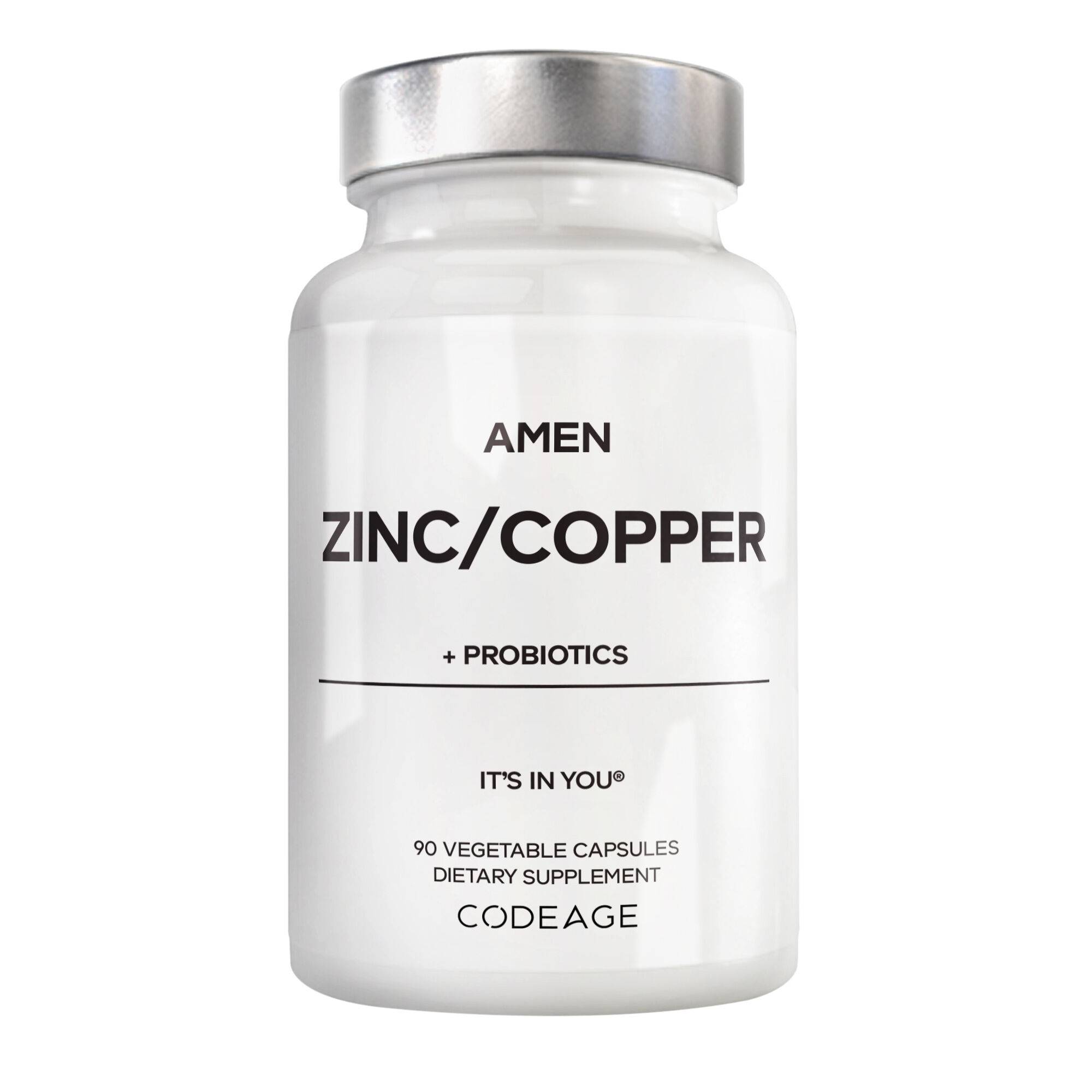 Amen Zinc & Copper Supplement + Probiotics - 2 Billion CFUs Probiotic