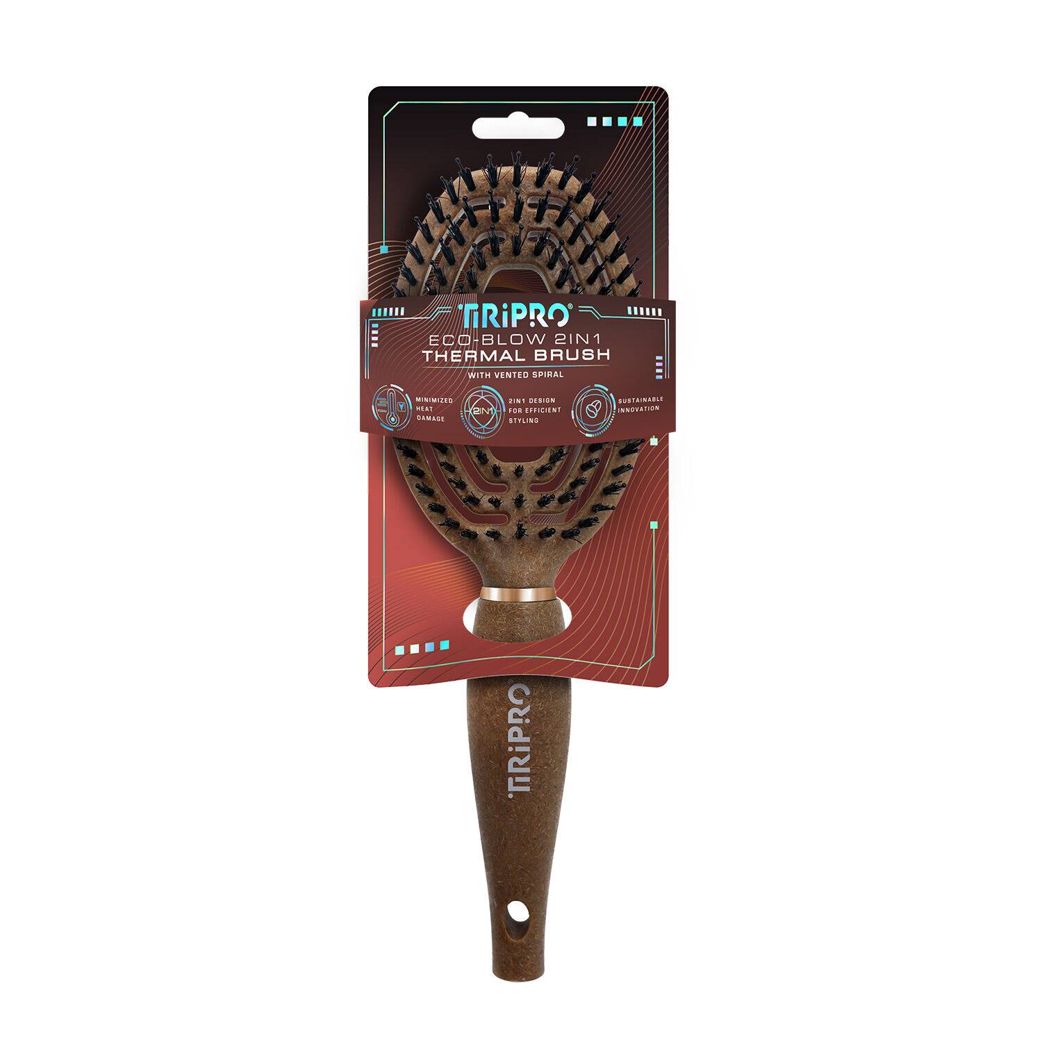Eco-Friendly Thermal Brush Vented Spiral Design (Coffee Ground) -Brown