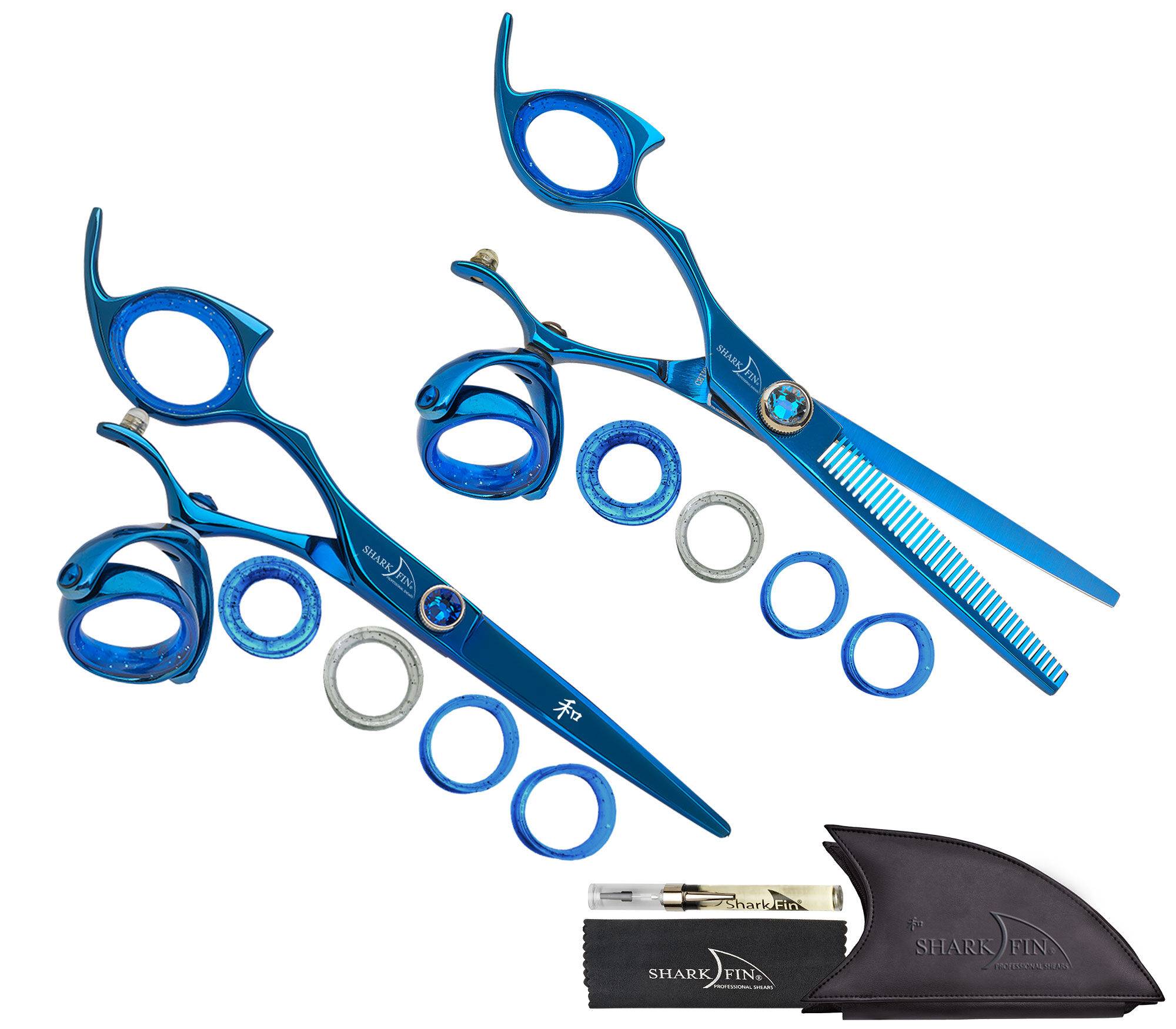 Left Hand 40 Tooth Blender Blue + Cutting Shear Set