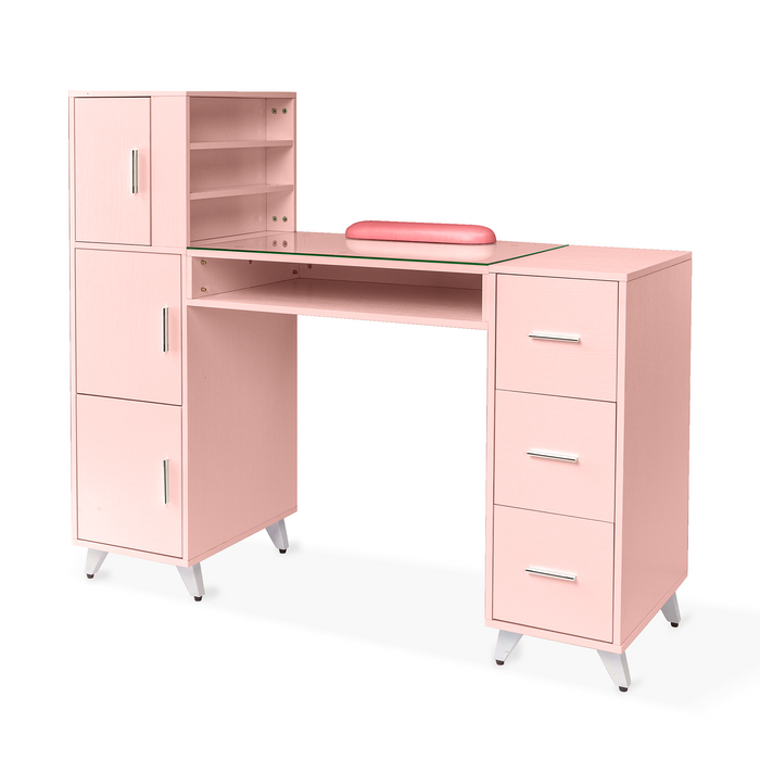 MTD Nail Manicure Table with Glass Top & Wrist Rest