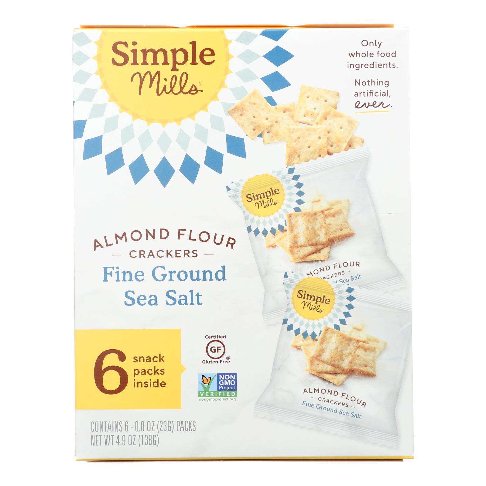 Fine Ground Sea Salt Almond Flour Crackers - Case Of 6, 4.9 Oz
