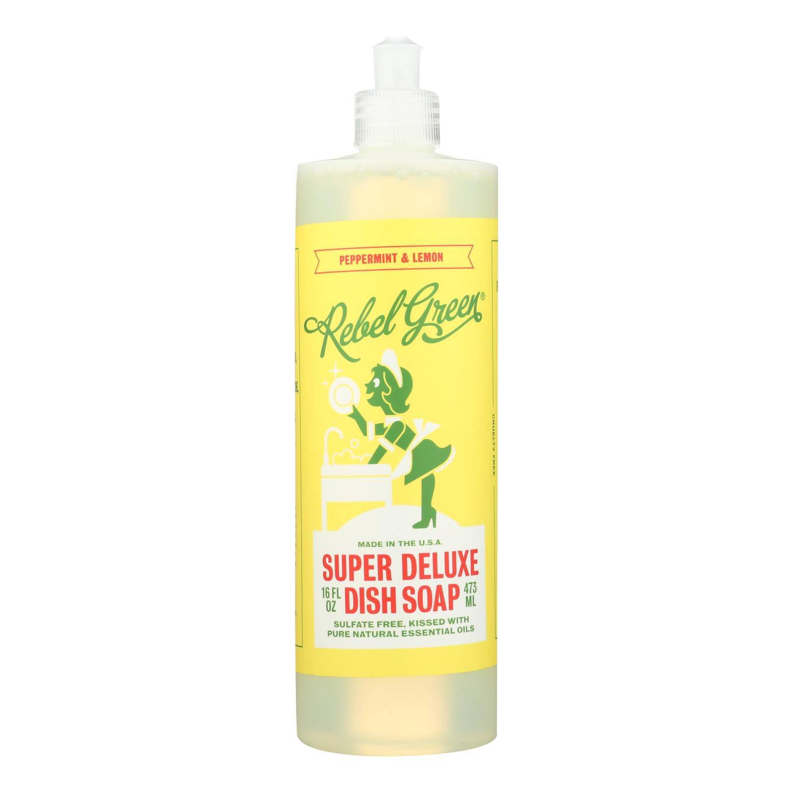 Dish Soap - Peppermint and Lemon - Case of 4 - 16 oz