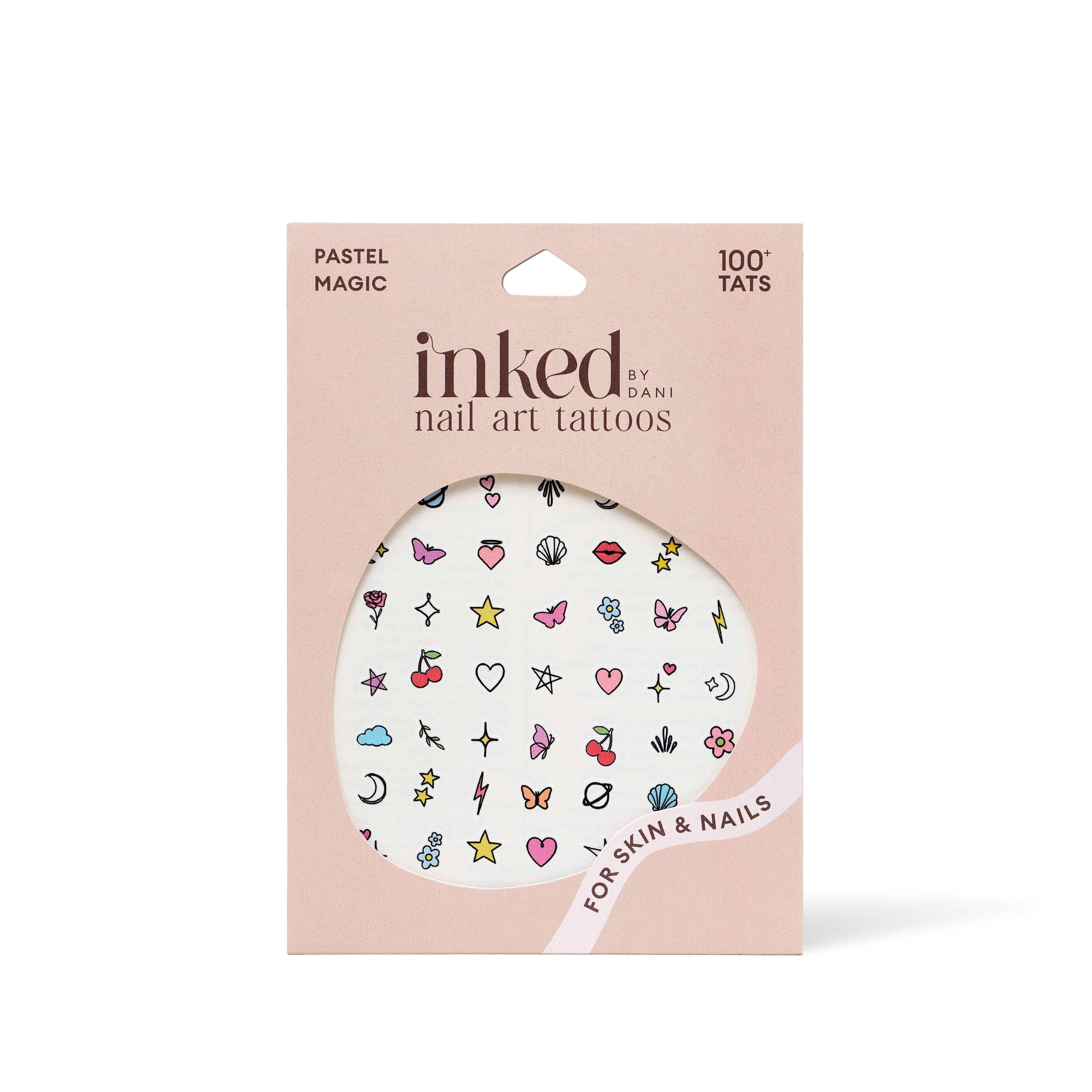 Pastel Magic Nail Art Temporary Tattoo Pack