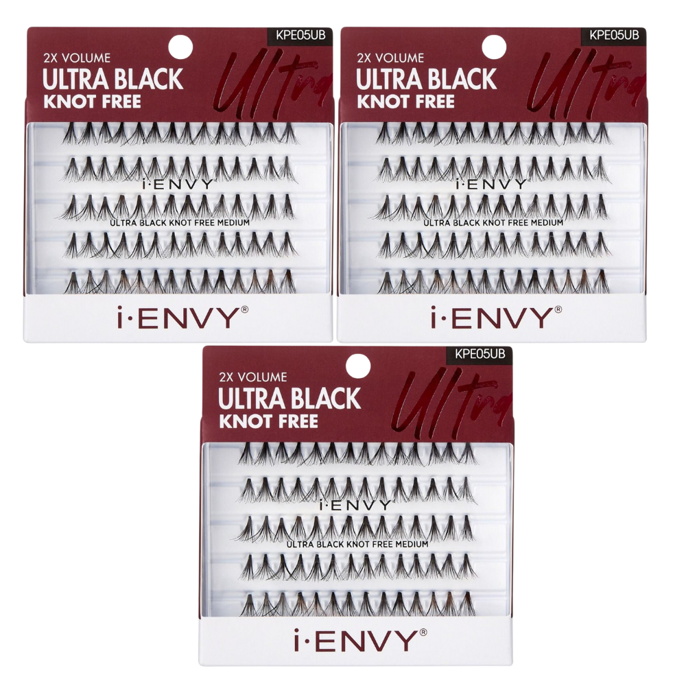iENVY Ultra Black Knot Free Lashes  (3 Pack - 210 Lashes)