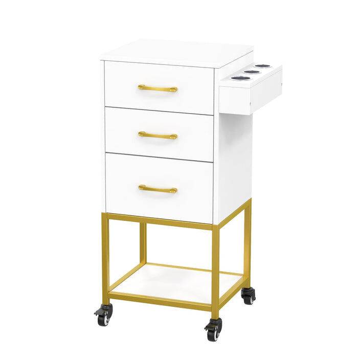 ST-2501 Wooden Rolling Storage Trolley Cart with Wheels