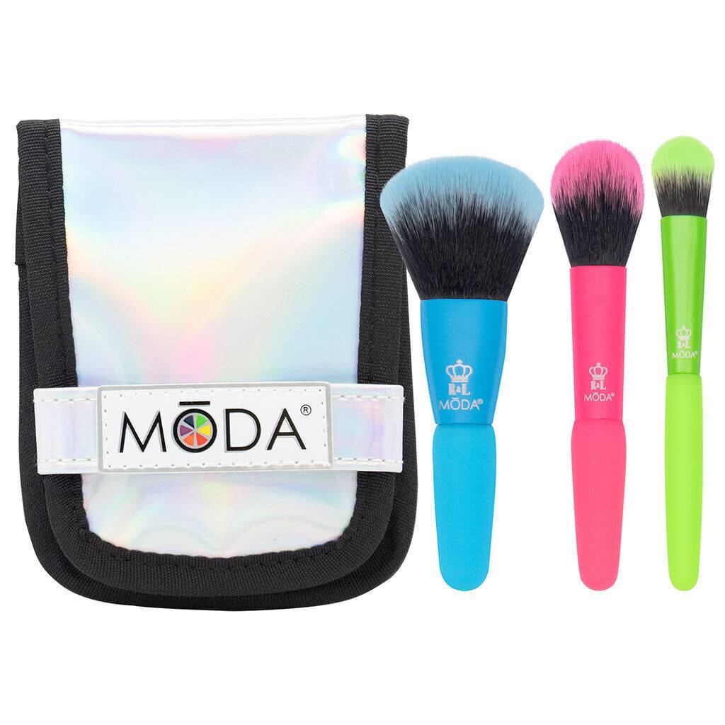 Minis Totally Electric 4pc Travel Face Makeup Brush Kit