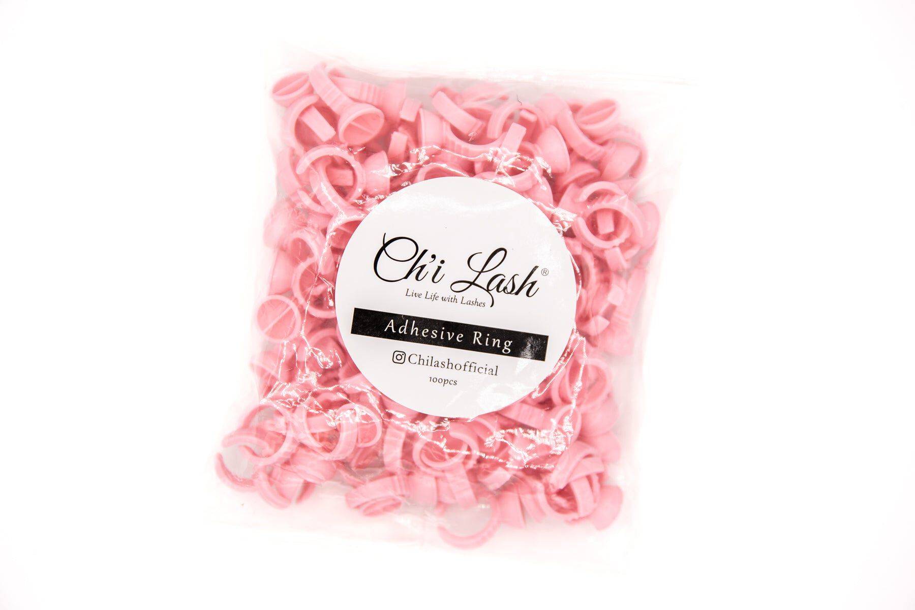 Pink Glue Rings - 100 pc