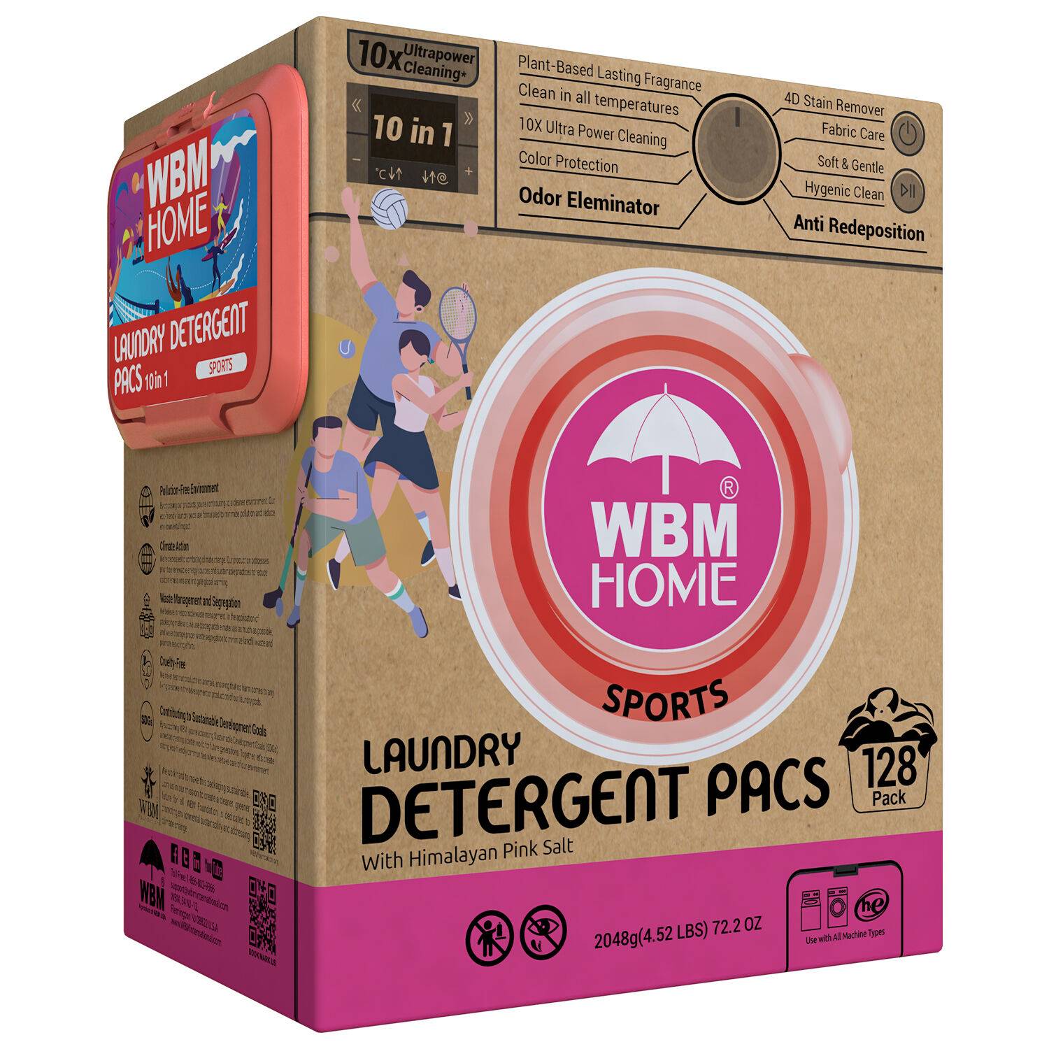 WBM HOME Laundry Detergent Pods, Autumn Scent, 128 PodS