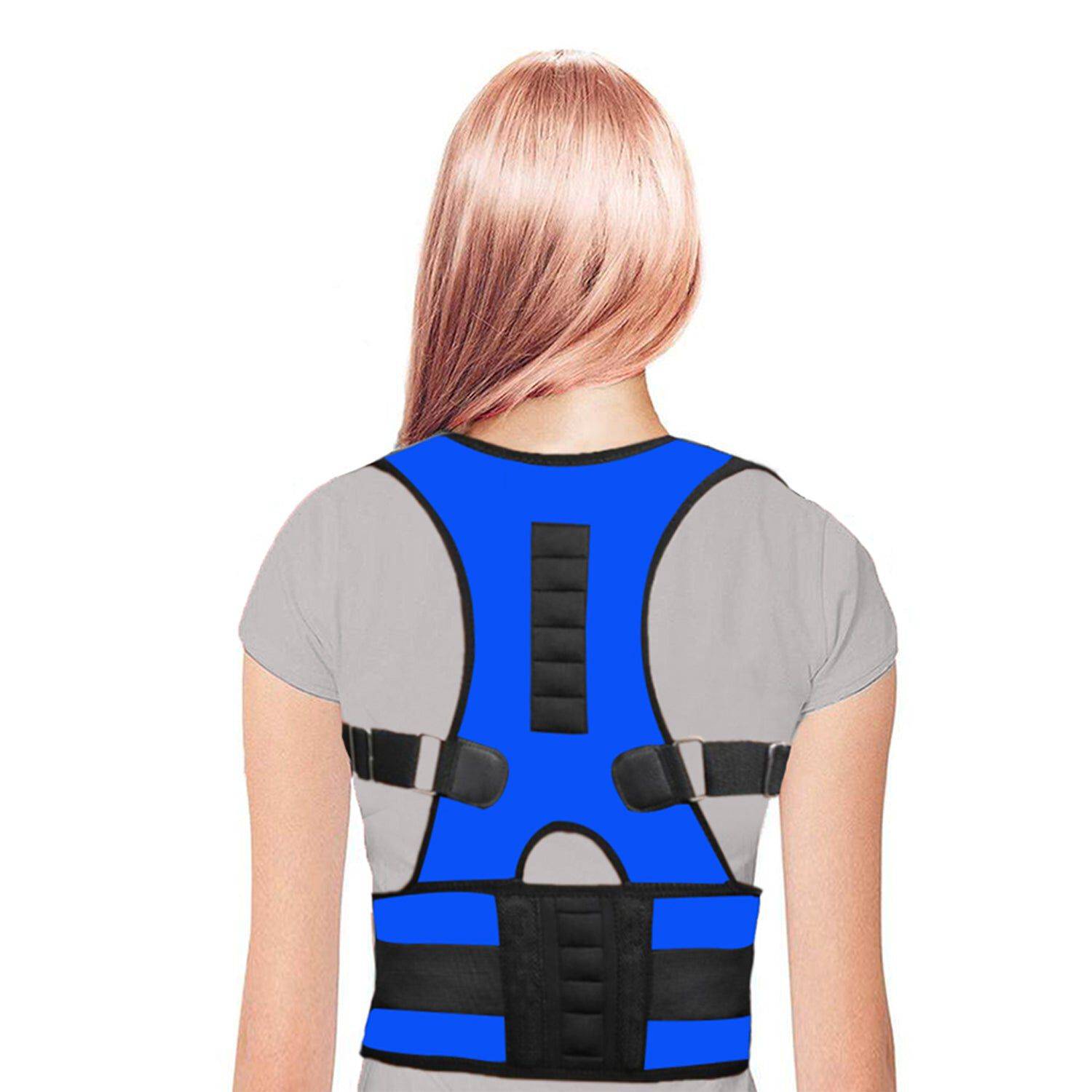 Back Pain Support Adjustable Posture Corrector - Blue