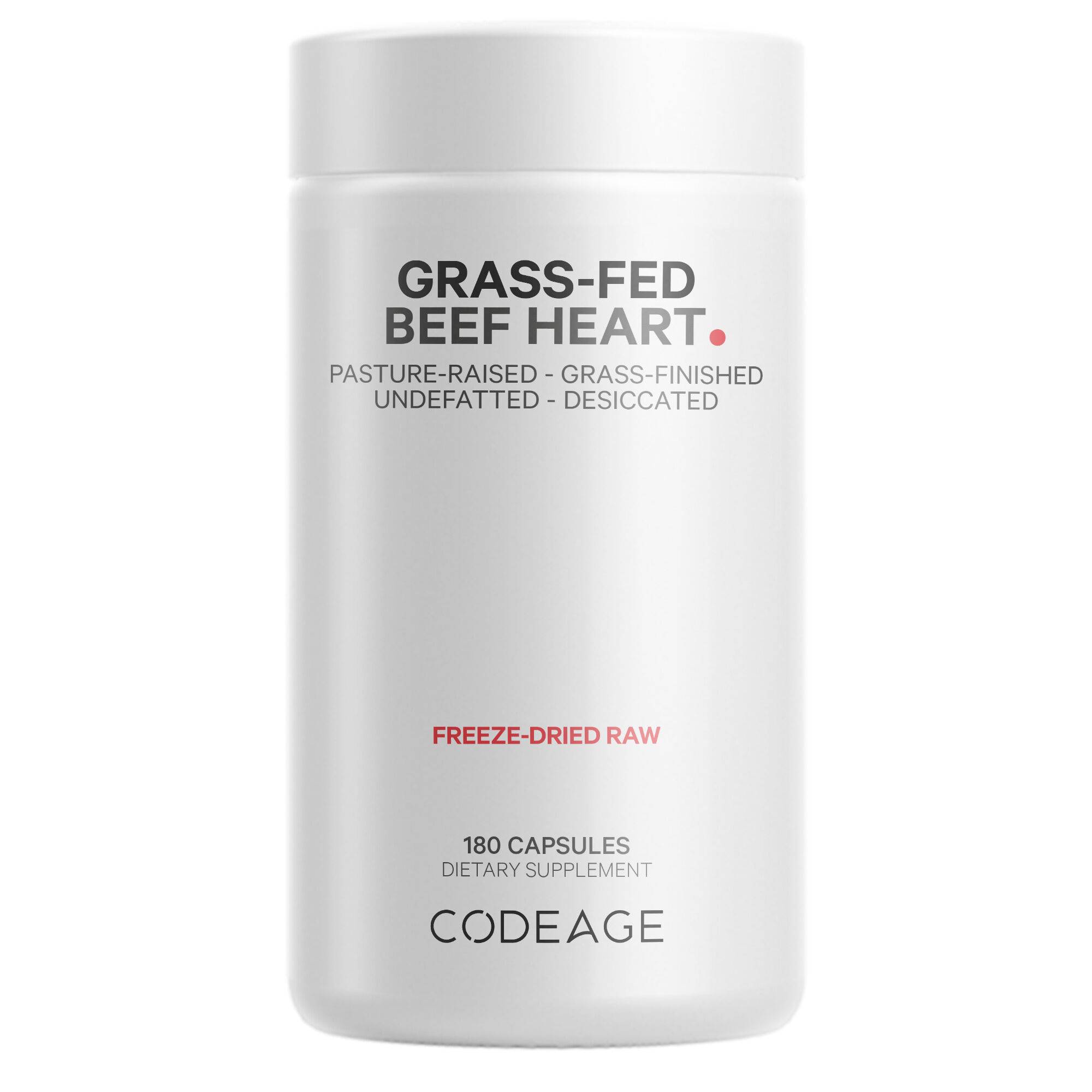 Grass-Fed Beef Heart Supplement - Bovine Meat - Non-Defatted Glandular