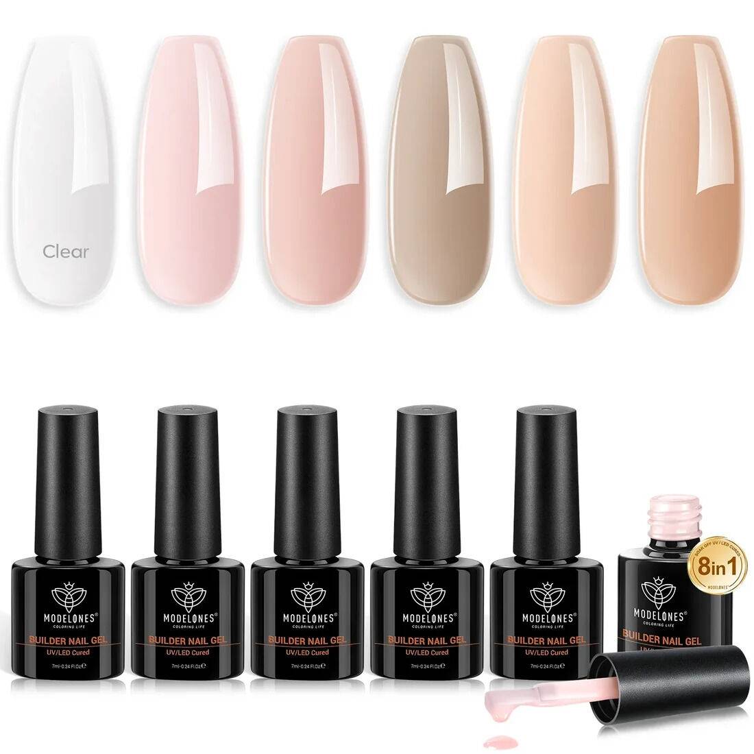 Nude Brown 8-in-1 Builder Gel Set