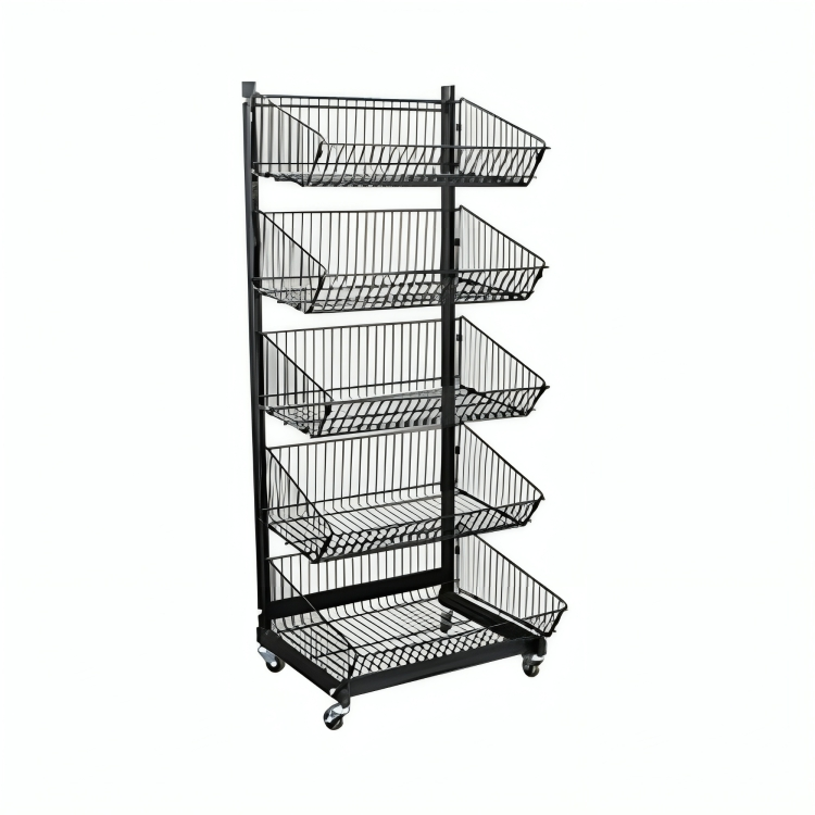 5-Basket Mobile Merchandiser Display