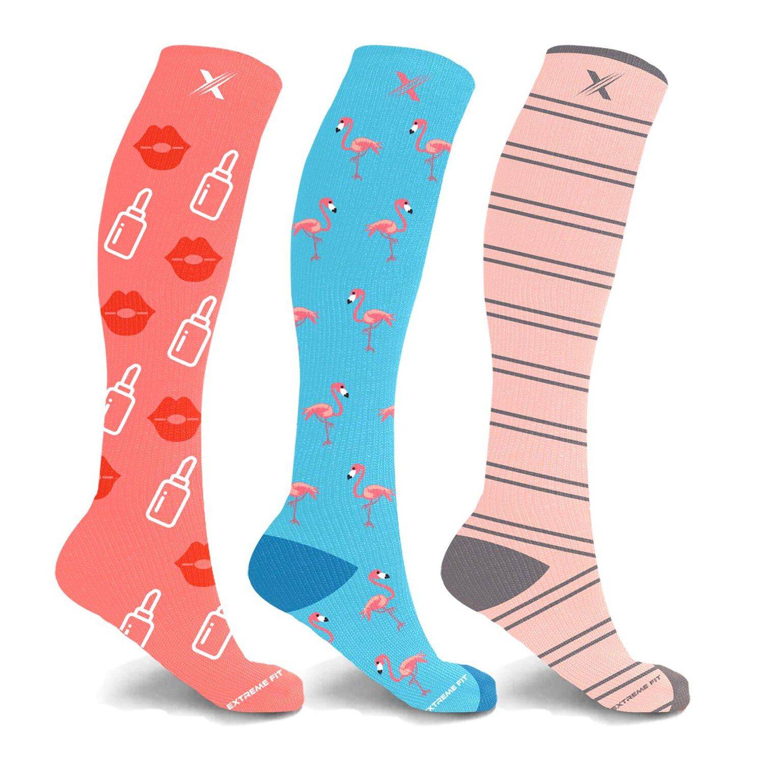 Standing Walking Pain Relief and Support Compression Socks (3-Pairs)