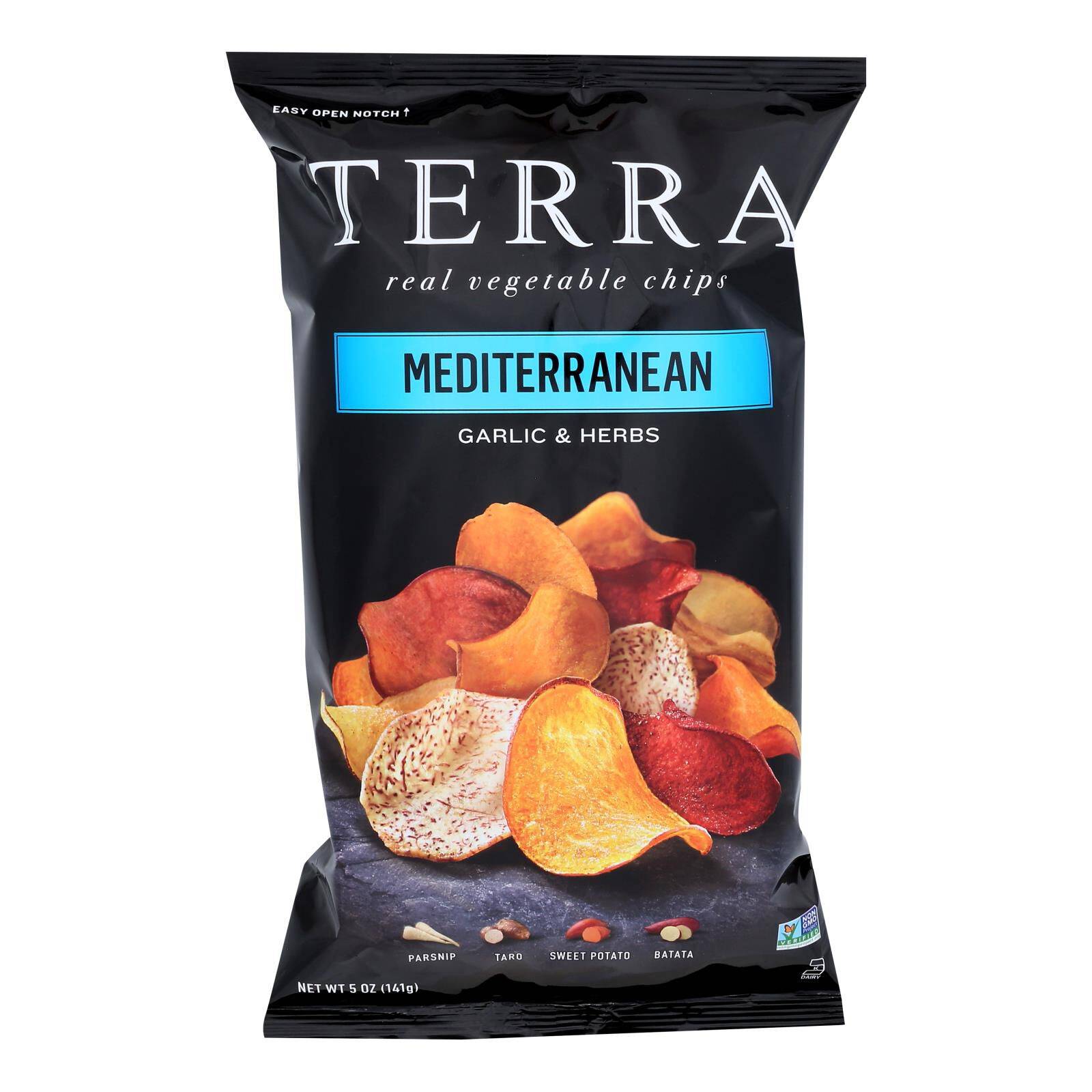 Terra Real Veggies Chips Mediterranean Garlic&Herbs Case of 12 - 5 oz