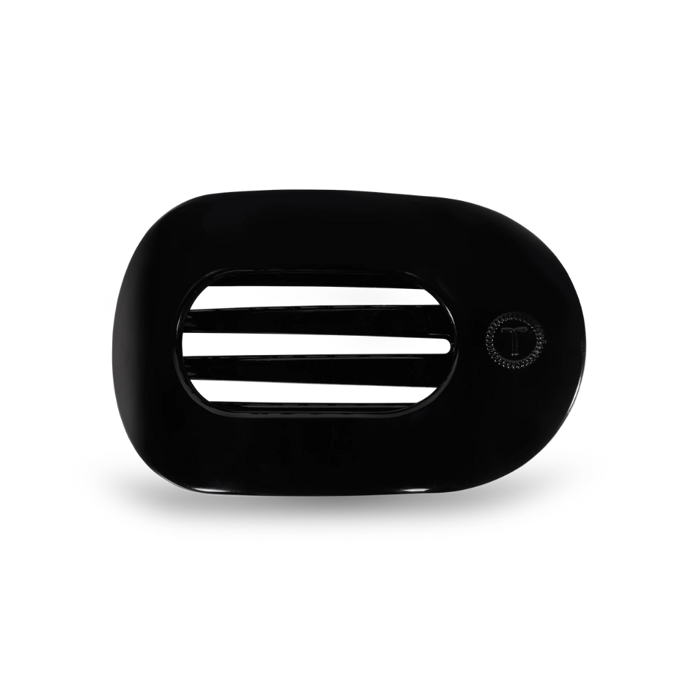 Flat Round Jet Black Hair Clip