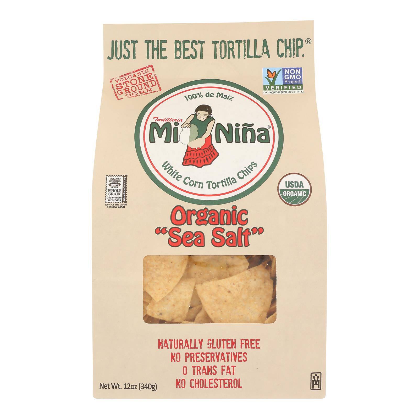 White Corn Tortilla Chips With Sea Salt - Case Of 9, 12 Oz