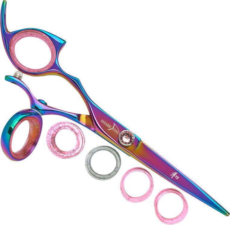 Left Hand Pro Swivel Rainbow Titanium Cutting Shear