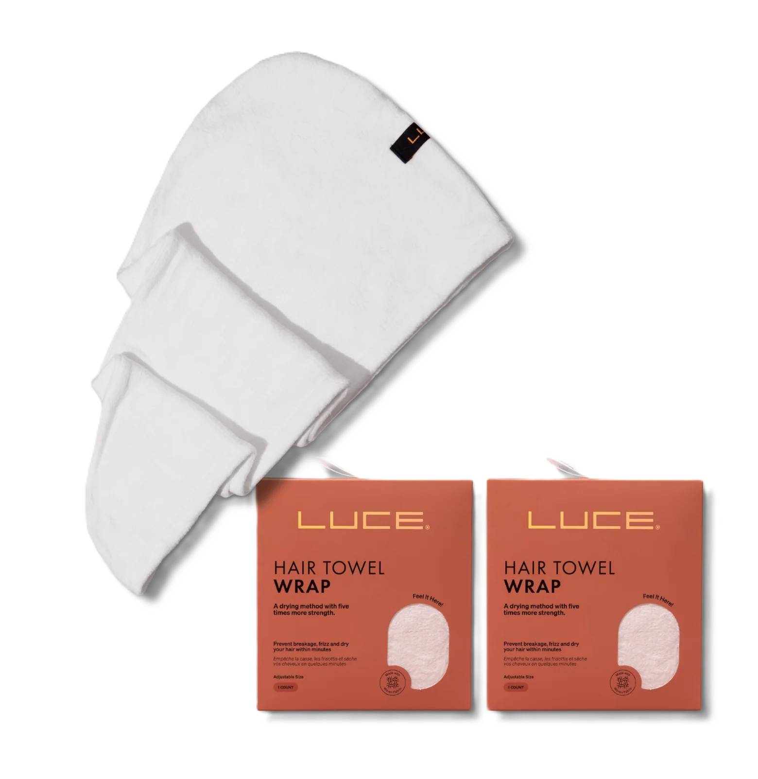 Adjustable Hair Towel Wrap - 2 Pieces