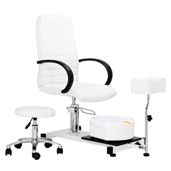 PUS-01 Hydraulic Pedicure Chair and Stool Unit with Foot Rest & Bath