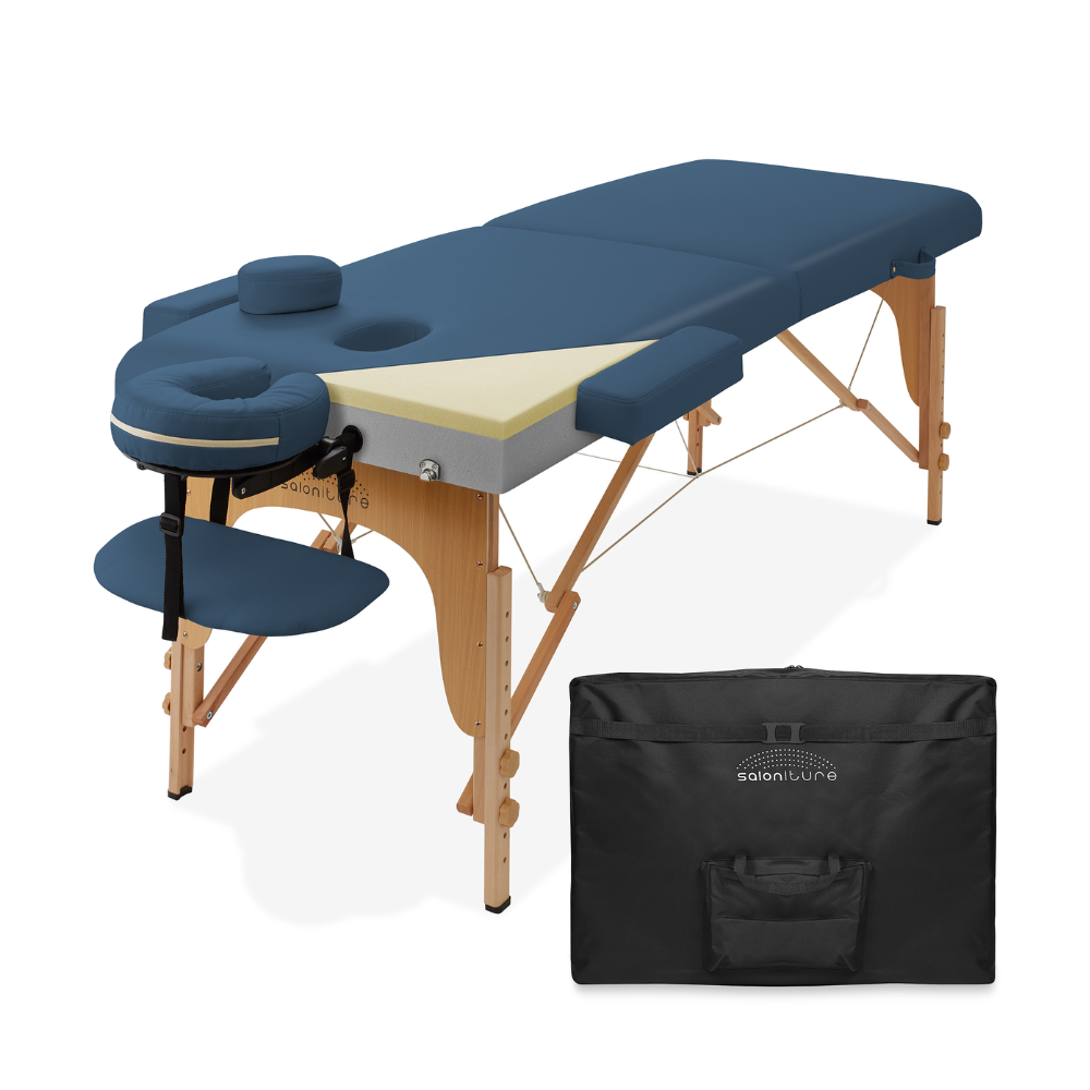 Professional Portable Massage Table with Memory Foam and Carrying Case