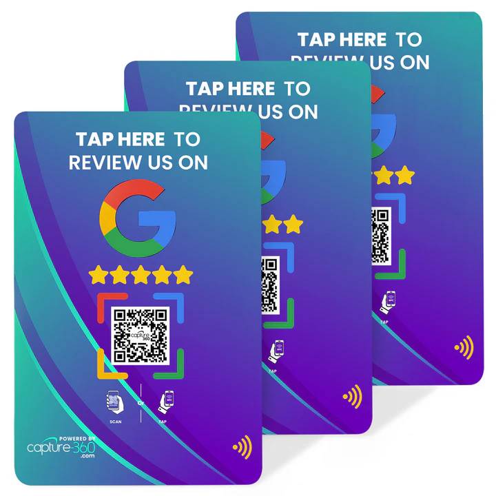 Google Review NFC Cards in Blue