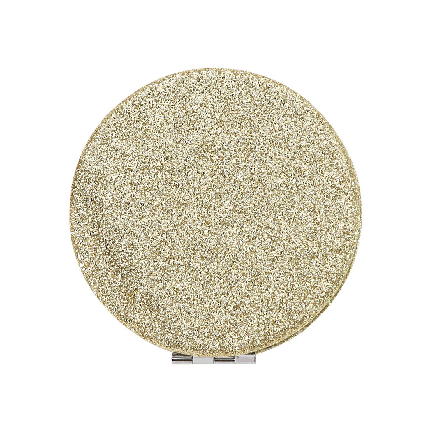 Oh Beautiful You Glitter Compact Mirror Gold