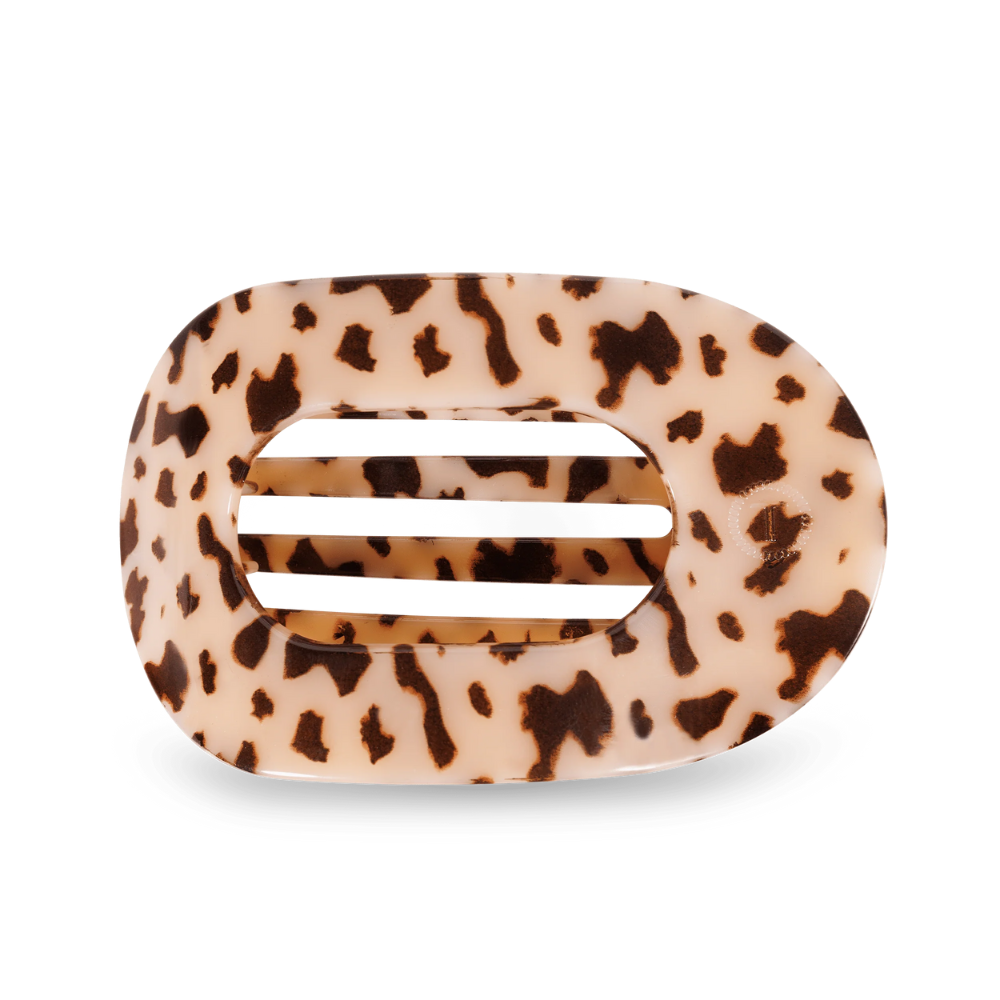 Flat Round Blonde Tortoise Hair Clip - Large
