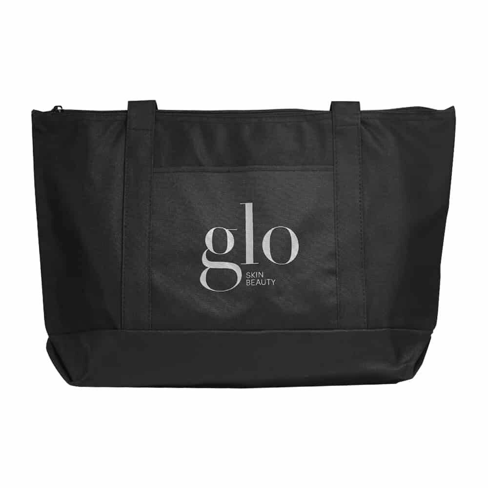 Branded Tote Bag with Zipper Black
