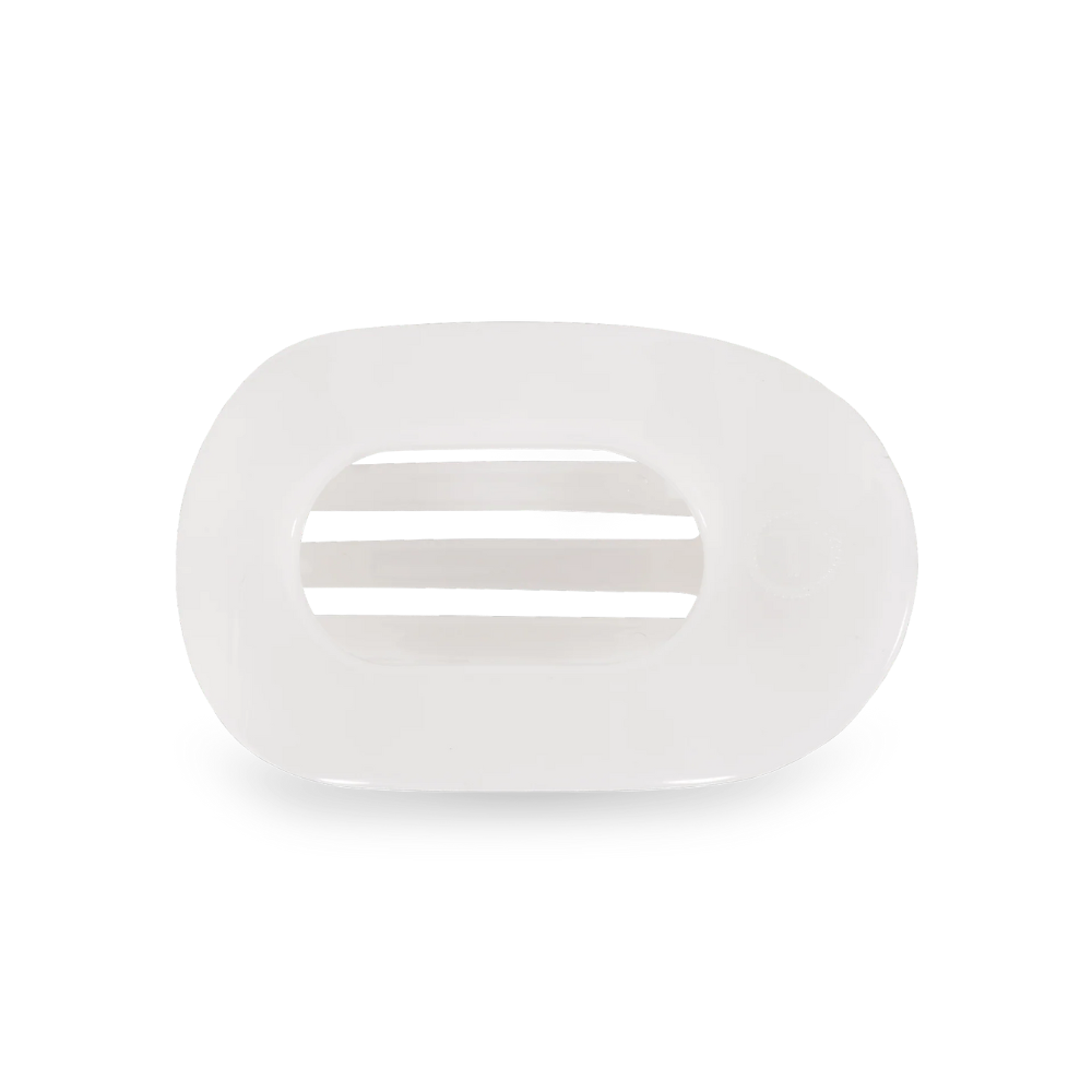 Flat Round Coconut White Hair Clip - Small