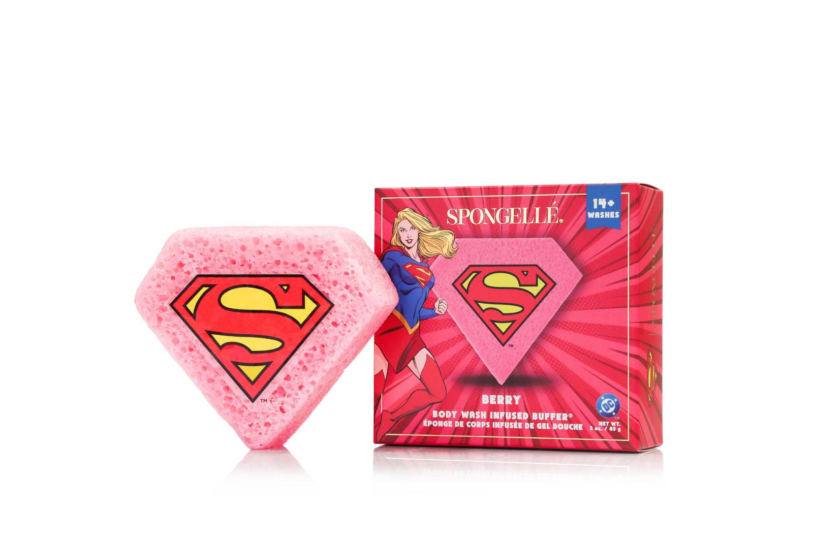DC Supergirl Body Wash Infused Buffer - Super Berry (Multi-Use)
