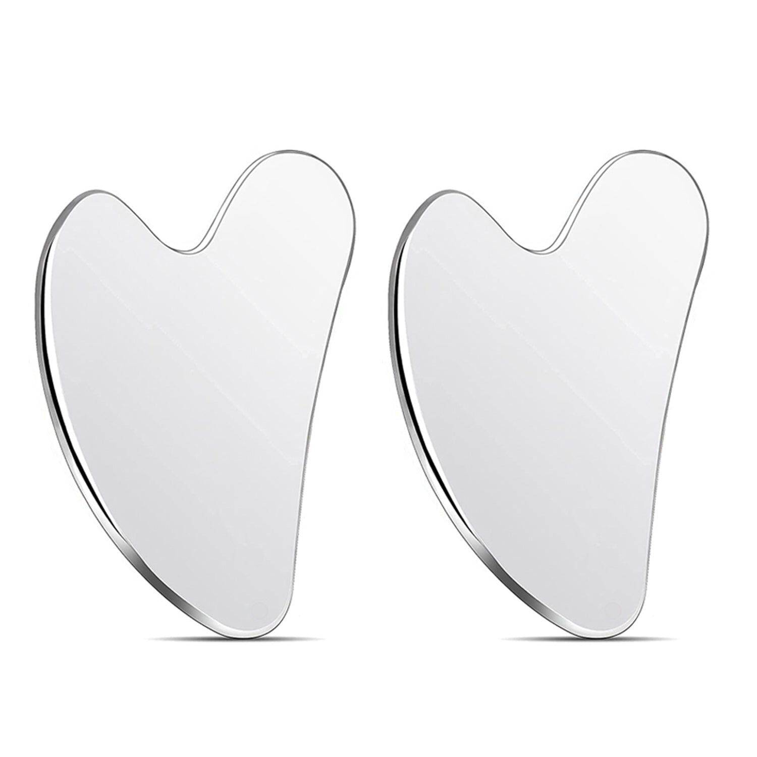 2-Pack: Stainless Steel Gua Sha Massage Scraper Tool Facial Skin Care