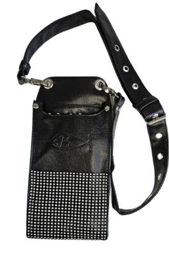 Black Leatherette Holster for Long Shears with Bling