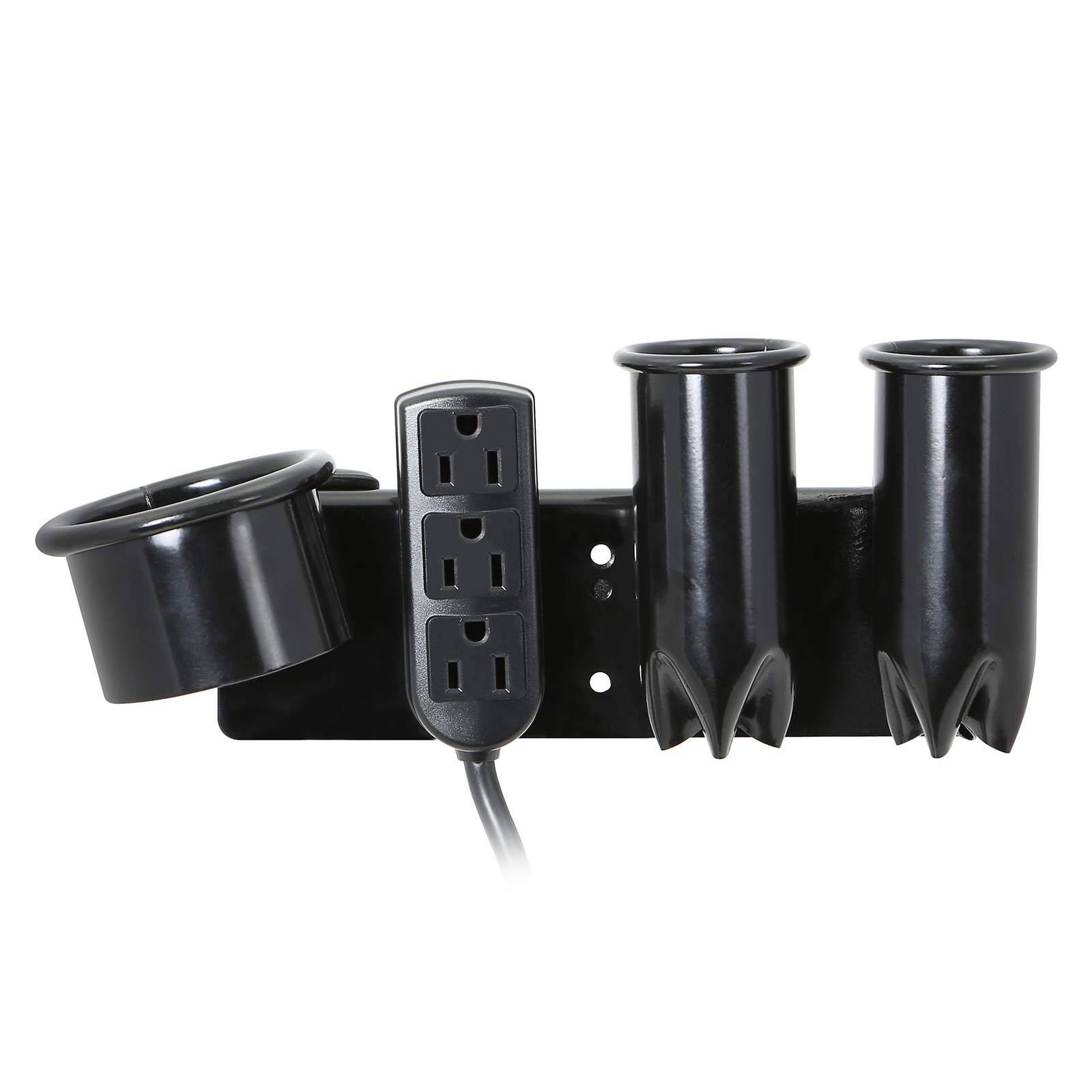 Curling Flat Iron & Blow Dryer Holder with Power and Table Clamp