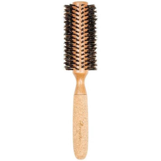 Eco-Friendly Birchwood and Cork Boar Bristle Round Hair Brush