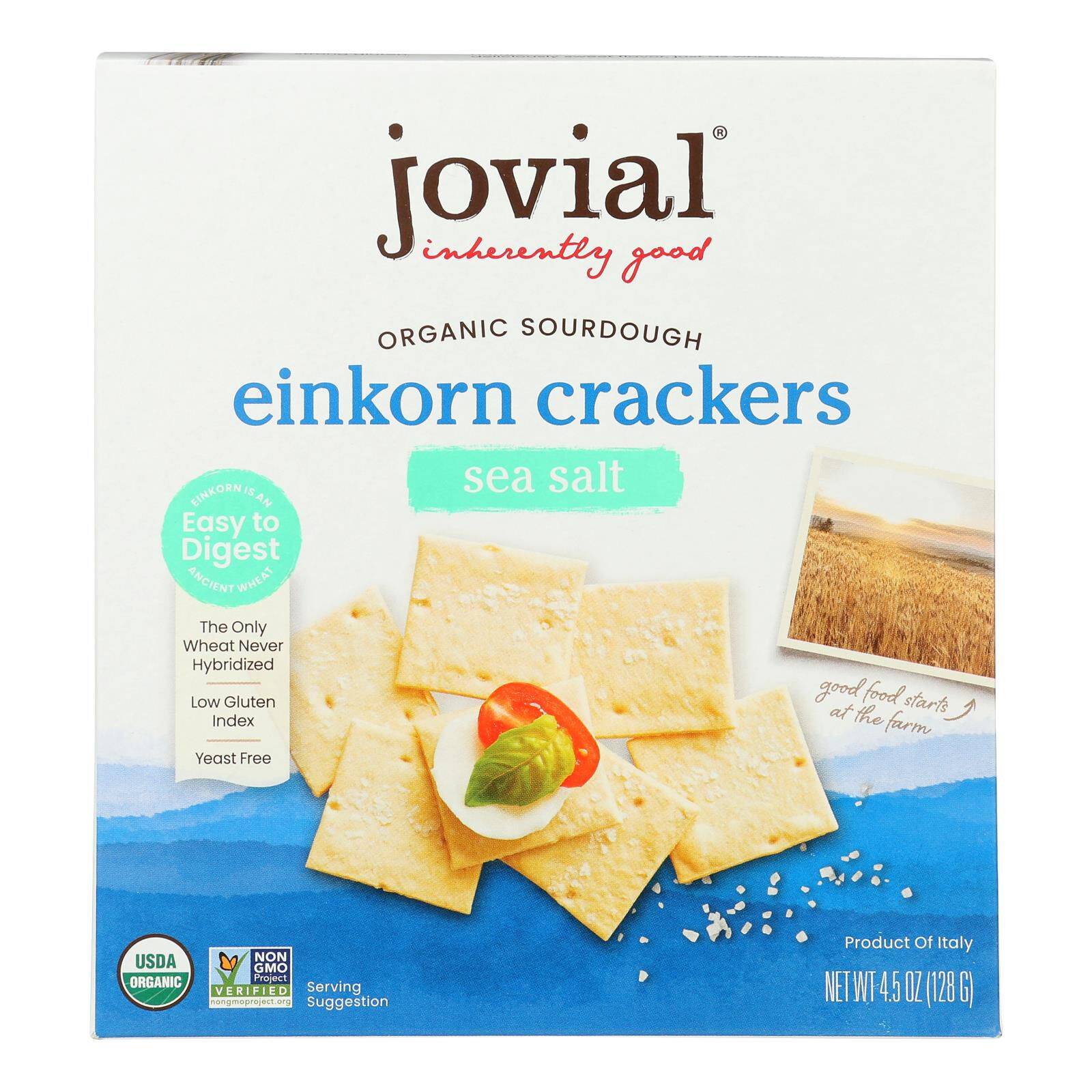 Sourdough Einkorn Crackers - Sea Salt - Case Of 10, 4.5 Oz
