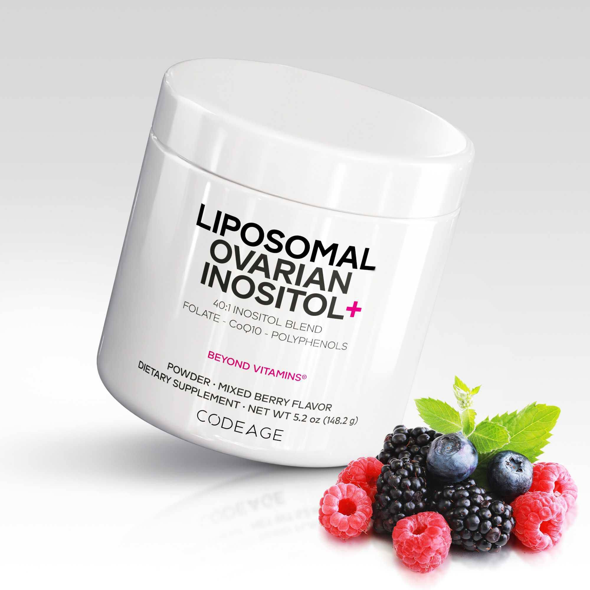 Codeage Liposomal Ovarian Inositol Powder - Folate, Pomegranate & Blueberry