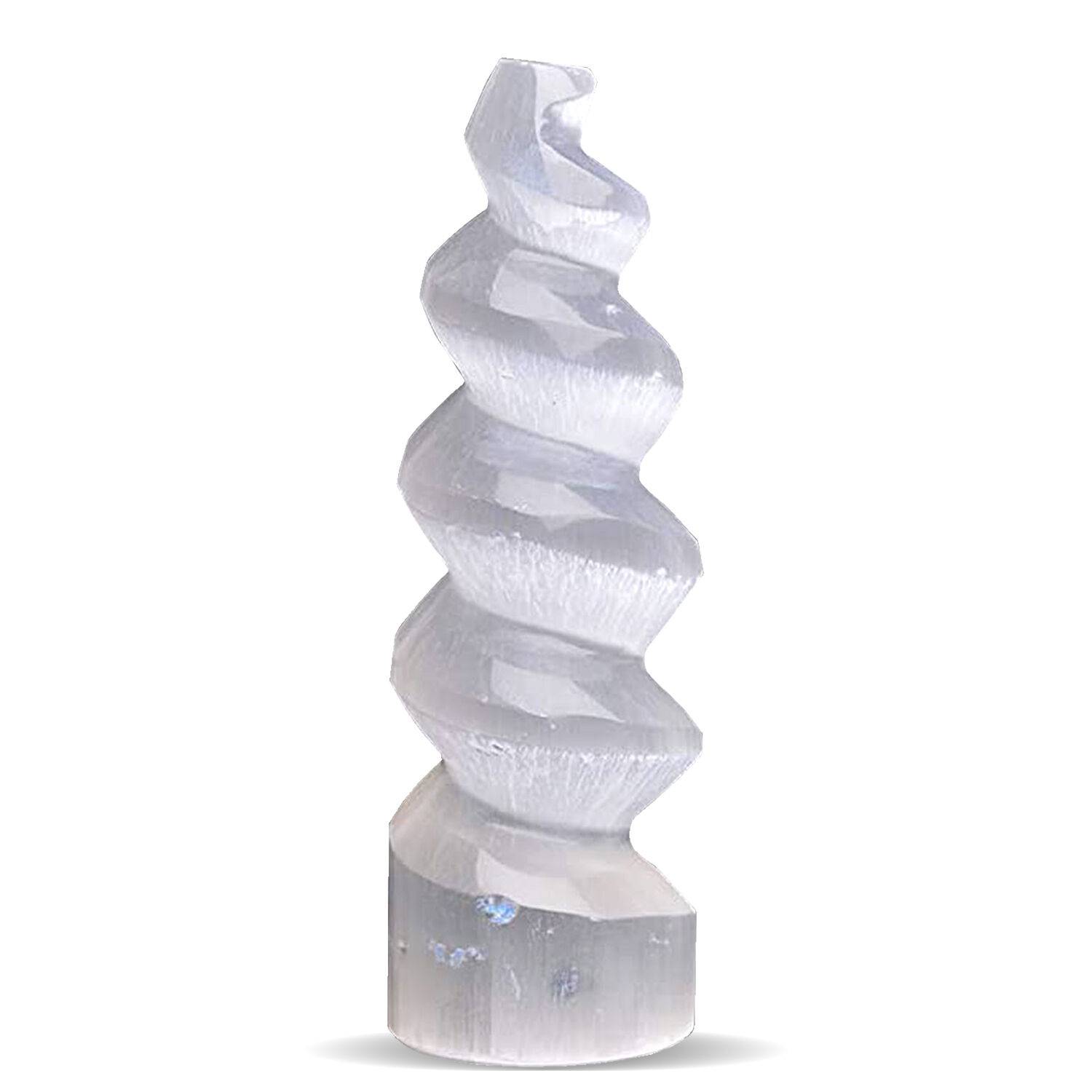 Himalayan Glow Selenite Spiral Tower &ndash; Natural Moroccan Healing Stone