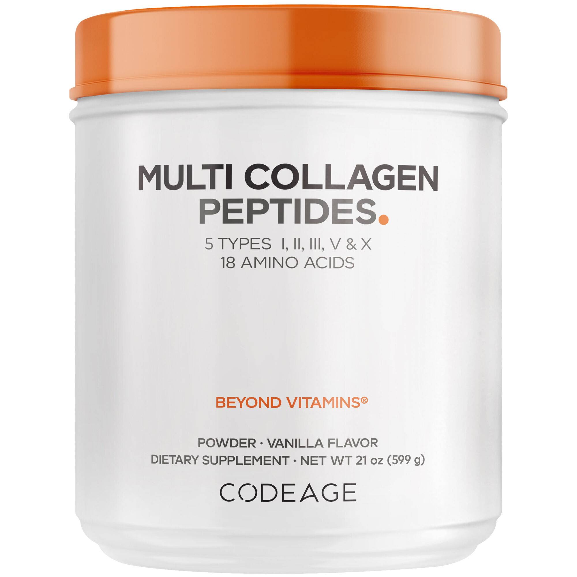 Multi Collagen Peptides Vanilla, 5 Types, Grass-Fed, Bone Broth