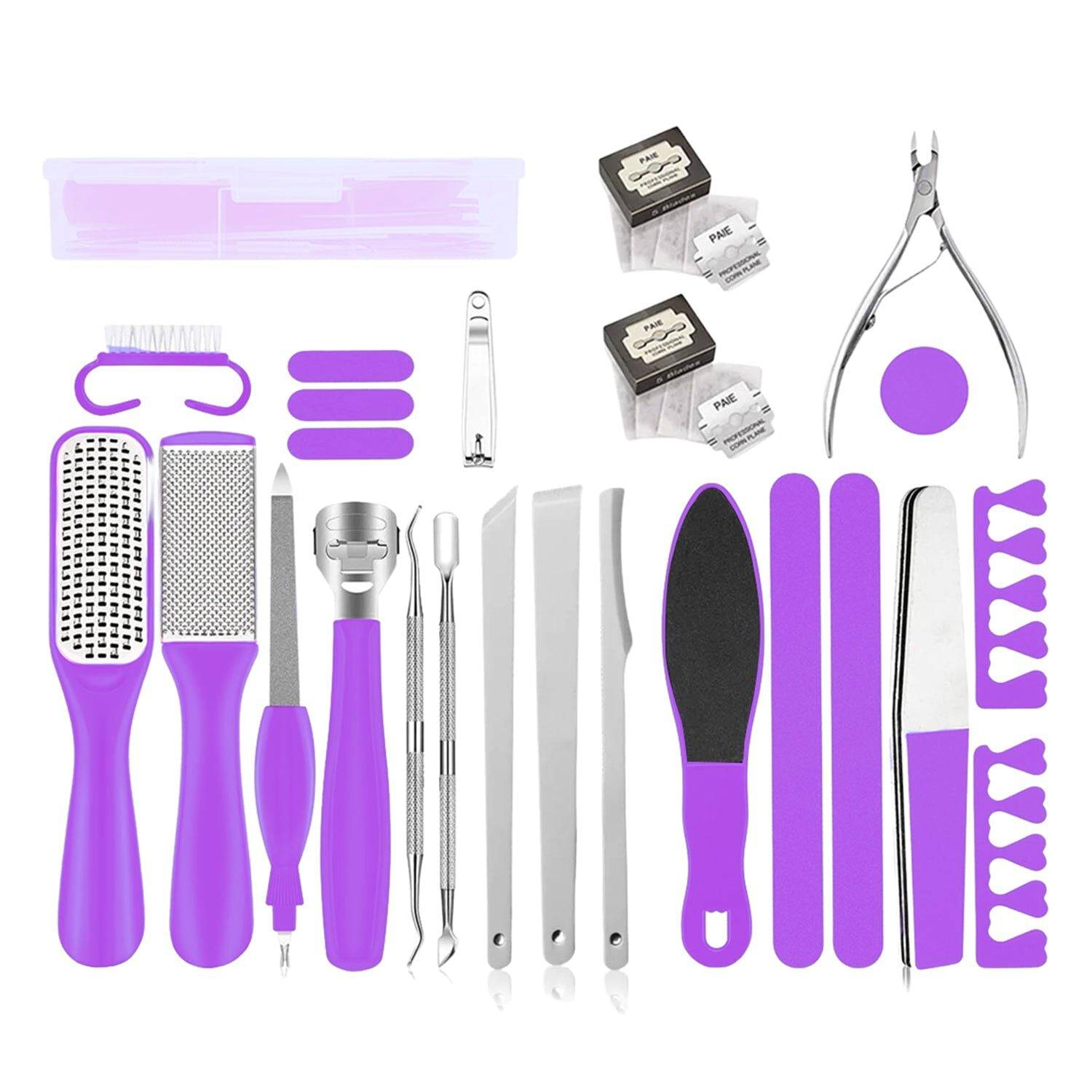 Professional Pedicure Kit 28 In 1 Foot Care File Set Dead Skin Remover