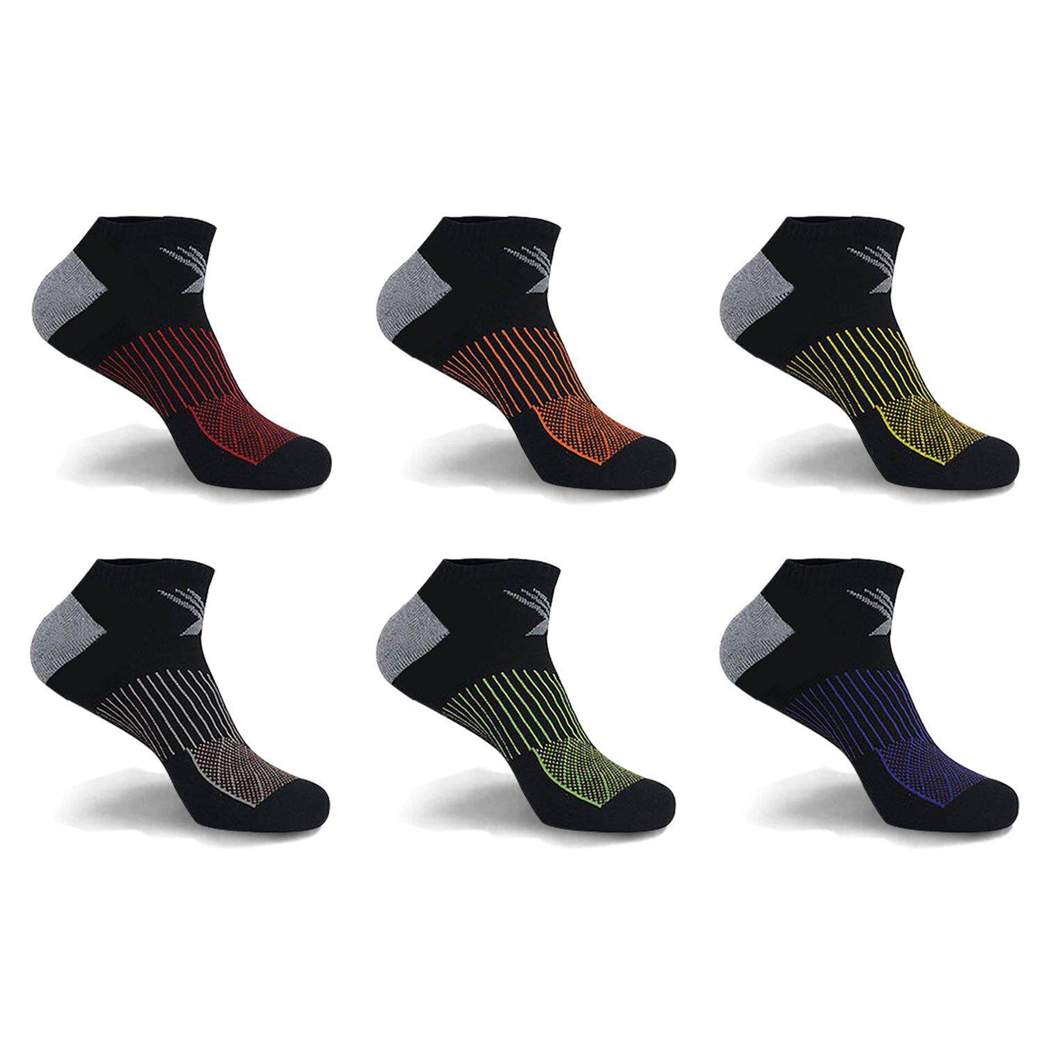 6-Pairs Elite Cushioned Pain Relief Recovery & Performance Ankle Socks