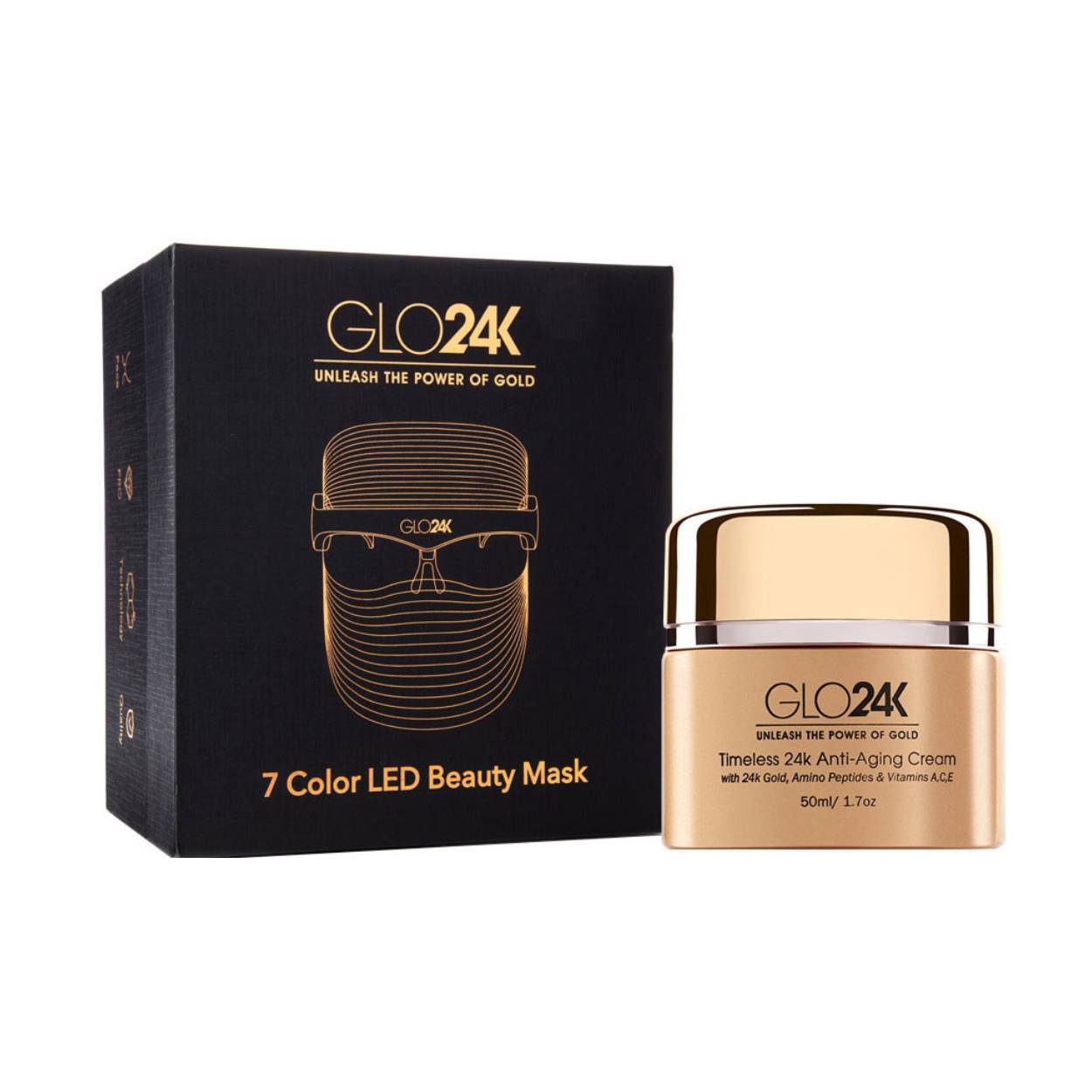 7 Color LED Beauty Mask + 24k Timeless Anti-Aging Cream.