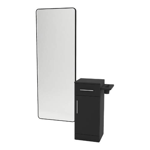 Free Standing Styling Station with Side-Mount Appliance Holder