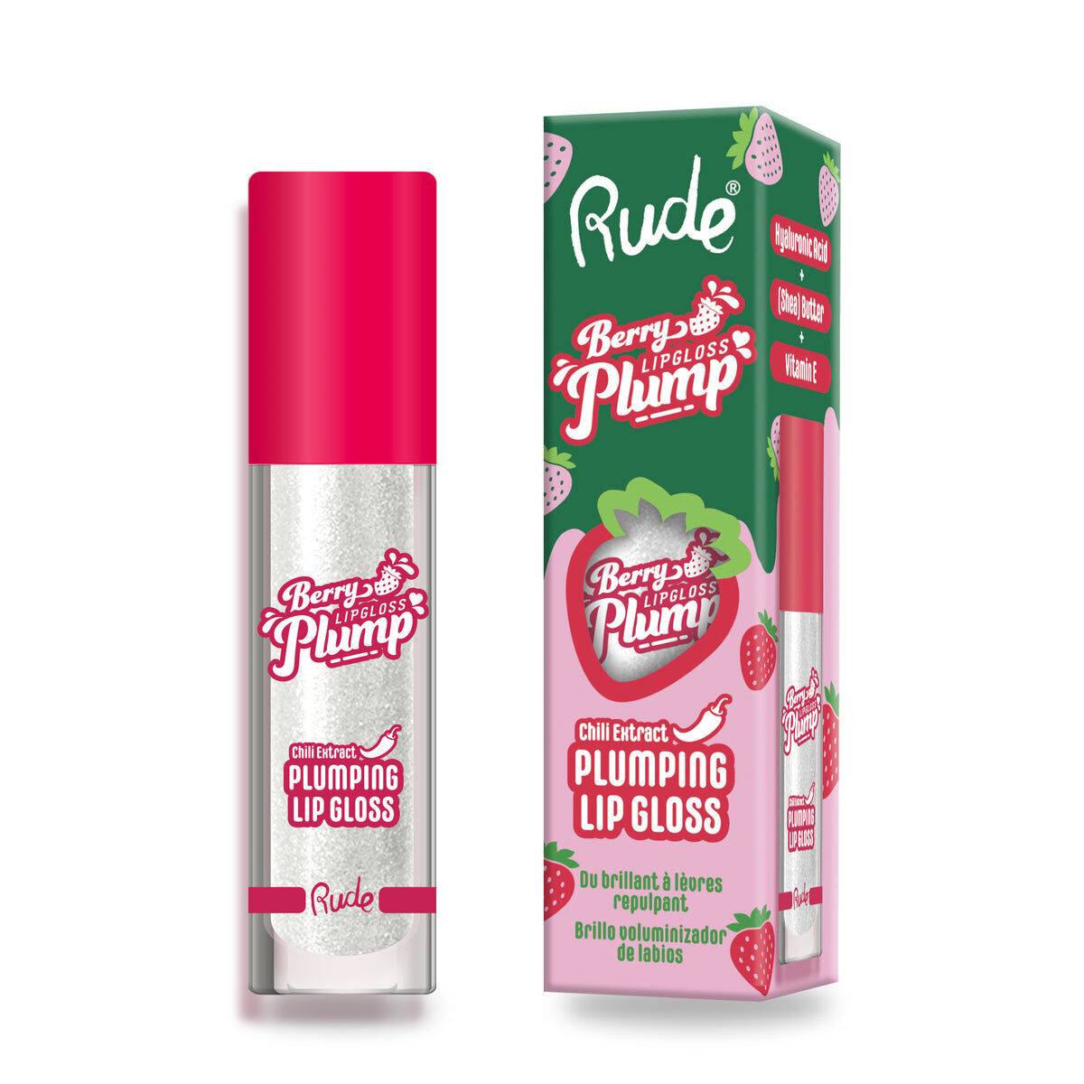 RUDE Berry Plump Plumping Lip Gloss Duo - Pink Sugar / Crystal Clear Duo main image 0
