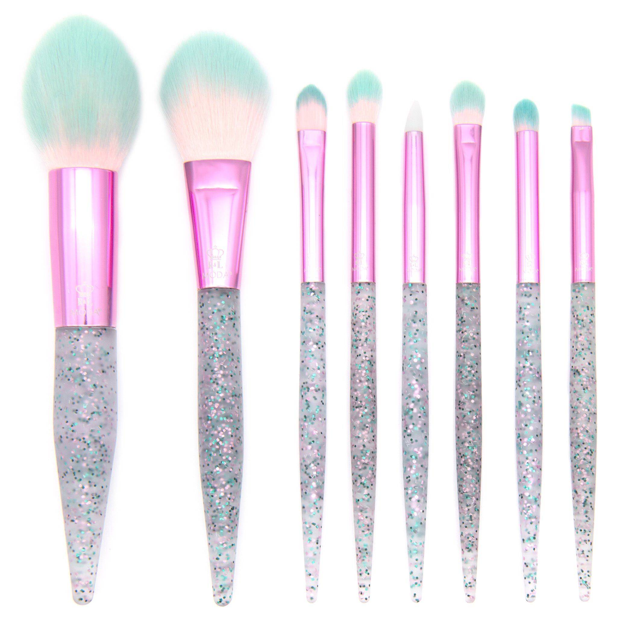 Pink Glitter Bomb 8pc Makeup Brush Kit